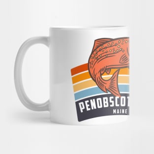 Penobscot River Maine Salmon Fishing Graphic Mug